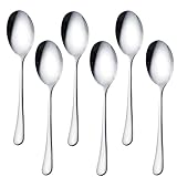 Serving Spoons, 6 Pieces X-Large 9.8 Inches Serving Tablespoons, AOOSY Stainless Steel Solid Buffet Banquet Flatware Kitchen Basics Serving Spoon Big Ladle Spoon