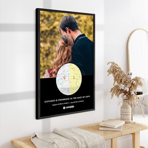 Image of Ritwika's Personalized Picture Frame - With Your Photo, Message, Place And Spotify Song | Perfect For Couples and Friends | In Two Size 9.5 x 13.5 & 13.5 x 19.5 Inch, Set of 1