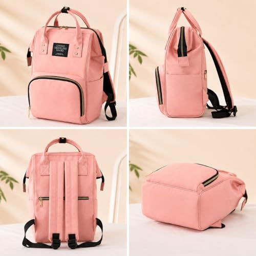 Image of Baby Diaper Bag Backpack for Mothers - Large Capacity Multi Functional Baby Care Bag with Front Pocket, Dual Handles, Shoulder Straps and Zipper Compartments