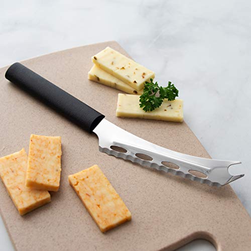 Rada Cutlery Cheese Knife Stainless Serrated Edge Steel Resin, 9-5/8 Inches, Black Handle #TOP2