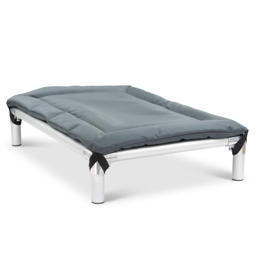 Kuranda Orthopedic Canvas Dog Bed Pad – Durable Cordura® Fabric with Quilted Padding - Large - 40" x 25" - Smoke