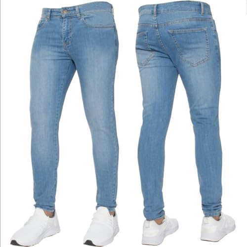 Men's Slim Fit Stretch Jeans Classic Straight Leg Denim Pants Comfortable Vintage Wash Skinny Jean Trousers3