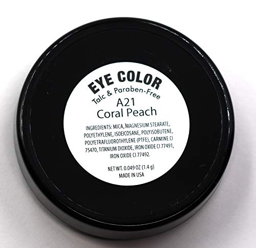 Pure Zivaª Dusty Coral Peach Pink Orange Sunkissed Shimmering Shimmer Pressed Powder Single Eyeshadow; Talc, Paraben & Cruelty Free #TOP2