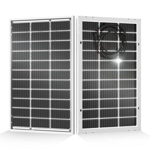 ECO-WORTHY 200 Watt Bifacial Solar Panel 2pcs 100 Watt Monocrystalline Solar Panel Module Off Grid PV Power for Home, Camping, Boat, Shed Farm, RV,12V/24V Battery 2 pack bifacial solar panel