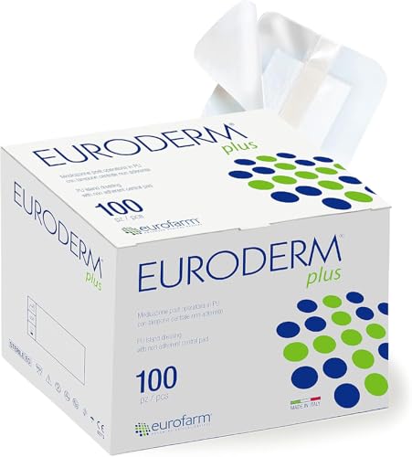 Euroderm Plus- 2 3/8 x 2 ¾ in- Clear Polyurethane Adhesive Island Wound Dressing,Waterproof,Bacteria Proof, Breathable,Non Stick Central Pad – 100 Pcs