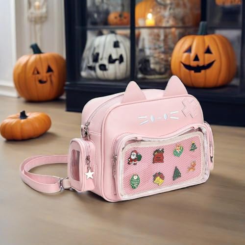 Kawaii Ita Bag Backpack Crossbody Bag Cat Shoulder Bags Multi-Purpose Pin Display with Insert