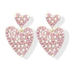 C:Pink Heart Earrings