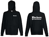 80% Baumwolle / 20% Polyester Bochum Herren Kapuzensweat Fan Ultras Schwarz L