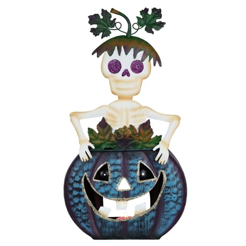 Hogardeck HGMD-2103 Halloween Decorations For Home, Metal Jack-O-Lantern Candle Holder With Skull Halloween Decor, Tealight Candle Holders thumb #8