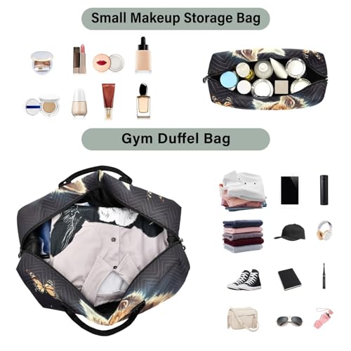 Kigai Cat Butterfly Duffle Bag Versatile Travel Duffel for Men and Women, Carry On for Weekend or Overnight Stay4