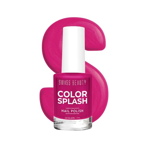 Image of Swiss Beauty Color Splash Nail Polish - Long-Lasting, Glossy - 11 ML, Berry Crush
