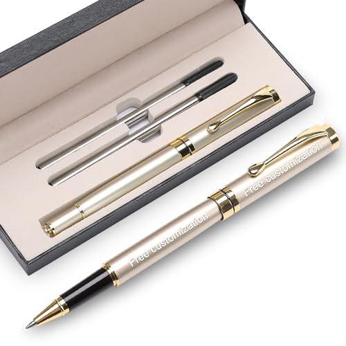 Personalized-custom-pen-Luxury-pens-Free-Engraving-roller-BallpenBallpoint-penoffice-ballpoint-pen-Black-InkGifts-for-MenWomen-Classy-Gift-Box-Gold