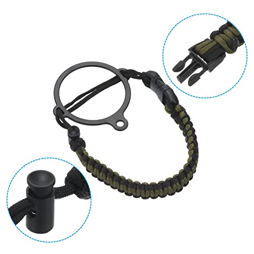 PATIKIL Water Bottle Holder, Paracord Handle Lanyard Strap Carrier with Ring for 12oz to 64oz Wide Mouth Bottles, Green, Black - Image 4