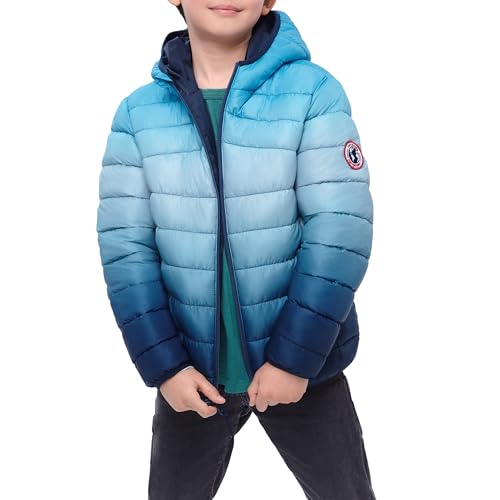 Image of Rokka&Rolla Boys' Reversible Lightweight Water-Resistant Puffer Jacket | Lightweight Breathable Reversible Puffer Makes A Hooded Winter Coat For Boys To Wear During Cold Weather Activity