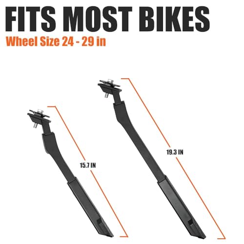 Image of BV Rear Bike Stand for 24 inch-29 inch - Adjustable Bikes Kickstand for Adult Bike with Non-Slip Foot & Spring-Loaded Latch for Stable Any-Angle Stance - Bicycle Stand for Mountain, City & Hybrid Bikes
