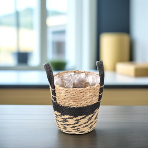 Panier à tissé jonc naturel cache-pot déco moderne intérieur extérieur