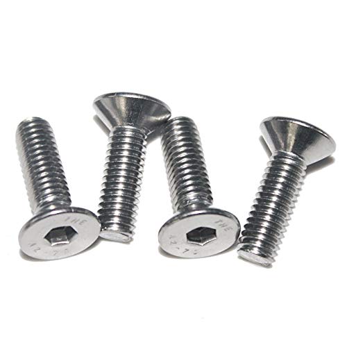 Image of Fullerkreg 18-8 Stainless Steel Hex Drive Flat Head Screw M12 x 1.75 mm Thread, 25 mm Long,Packs of 5