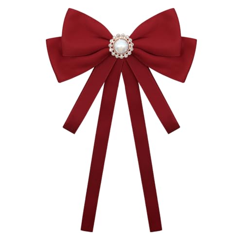 Image of LJBFNN Bow Ties for Women, Adjustable Pre Tied Bow Tie Solid Color Ribbon Bowtie for Girls Ladies Party Daily Cosplay School