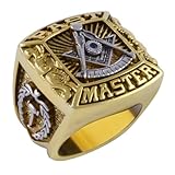 LELOUCHY Masonic Rings for Men - Silver/10K/14K/18K Real Gold Freemason Signet Ring - Men's Freemason Gifts - Masonic Biker & Master Mason Ring - Sizes 4-16
