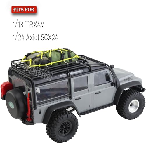 Image of RC Upgrade Parts for 1 /18 TRX4M 1 /24 SCX24,Crawler Car Decoration Simulation Decoration Mini Luggage Net /Simulation Decorative Package,Luggage,Sleeping Bag(Pitch Green,Black)