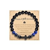 OAVOOK Birthday Gifts for 13th Teen Boys 13 Year Old Boys Cross Bracelets for Son, Grandson, Friends, Brother