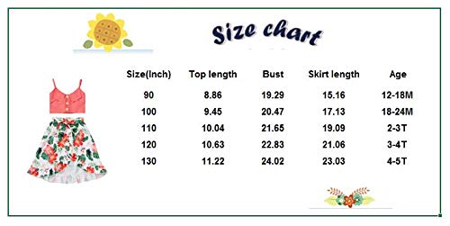 Sdghg LZM-B-WODVGOY2KA1 Toddler Kid Baby Girl Summer Outfits Sleeveless Crop Top + Irregular Floral Print Skirt 2Pc Casual Clothes Set thumb #6