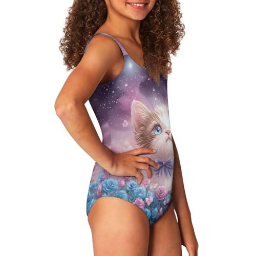 Image of Uourmeti Girls' One-Piece Swimwear Halter Bathing Suit Big Kids Summer Beach Swim Suits Swimming Wear
