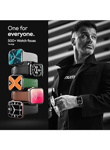 Image of Number Dialfit Pro Max Bluetooth Calling Smart Watch, 1.91 inch Large Edge-to-Edge Display, Always On, 600 Nits Brightness,Heart Rate, Blood Pressure, SPO2, IP68, 7 Days Battery, Metallic Body (Black)