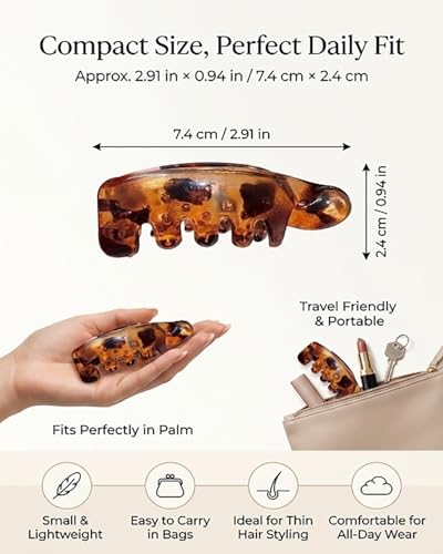 Pinzas Banana pequeñas para cabello fino, 4 piezas miniatura 5