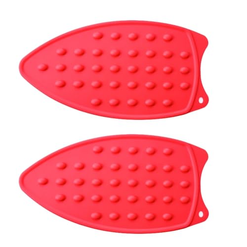 RIYAN Mini coussin en silicone pour fer à repasser, support de repassage portable pour voyage et mini fer à matelasser, rouge, facile à utiliser