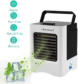 Portable Air Conditioner, Mini Personal Air Cooler, Humidifier and Purifier Desktop Cooling Fan
