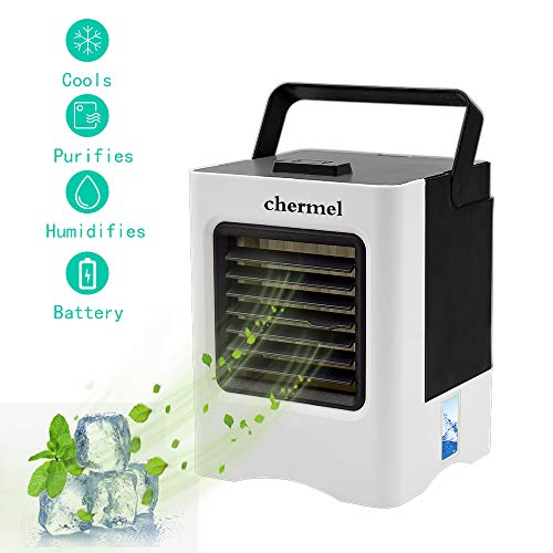 Portable Air Conditioner, Mini Personal Air Cooler, Humidifier and Purifier Desktop Cooling Fan