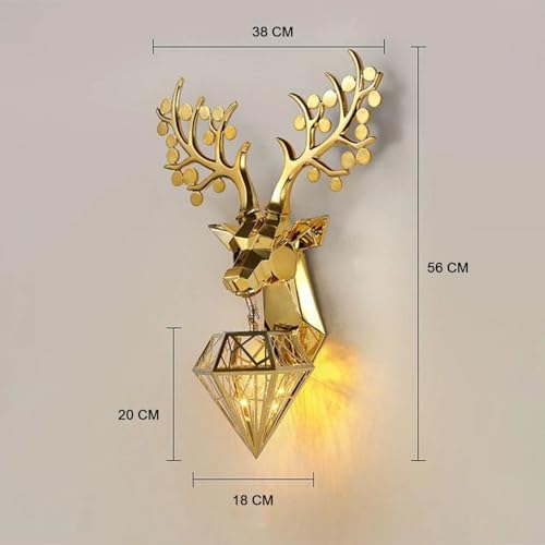 Image of Harold Electricals Metal Alpha Stag Wall Light | Wall Lamp Fixture for Living Room, Bedroom, Hall- Pack of 1 (Style 2)