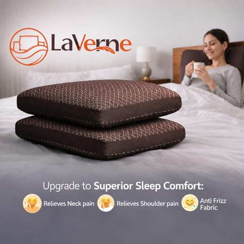 Image of LA VERNE Cooling Gel Infused Pincore Technology Breathable Memory Foam Pillow with 3S Rebound| Cool Gel Cervical Support for Neck & Shoulder Relief Orthopedic SleepingPillow (Pack of 1)