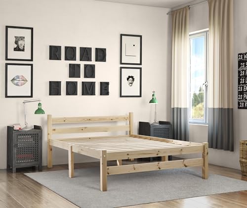 STRICTLY BEDS&BUNKS Samson Pine Bed Frame, 4ft 6 Double