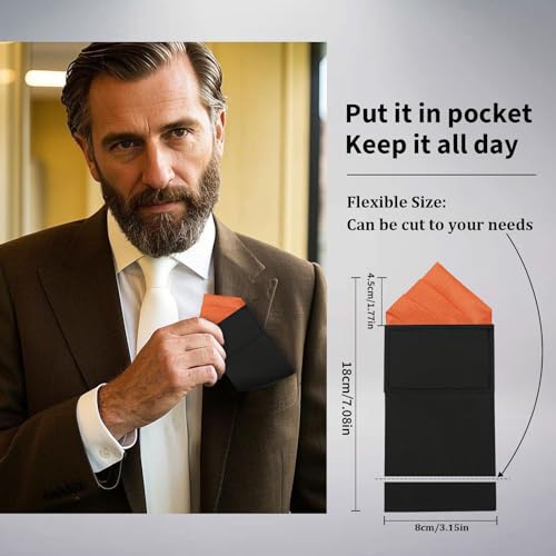 Image of Mens Pre-Folded Pocket Squares on Card Pocket Handkerchief for Suit Accessories