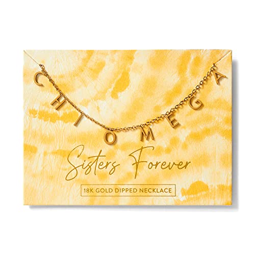 Sorority Shop Chi Omega Necklace — CO Name Necklace, 18K Gold Plated Sorority Gifts Necklace, Long-Lasting Chi Omega Gifts for Women2