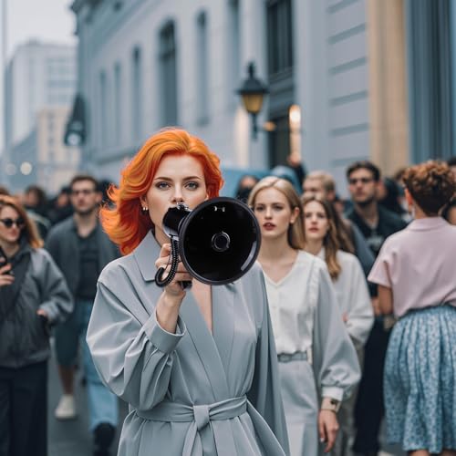 Loundmore 50 Watt Rechargeable Megaphone Speaker with Battery High Power Bluetooth Bullhorn with Siren Ideal for Outdoor Activities Coaching Football Cheerleaders or for Safety Drills - Thumbnail 7