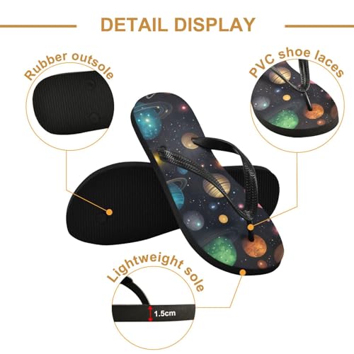 Mens Flip Flops Space PlanetsSandal Flip Flops for Women Summer Beach Slipper 214B28372