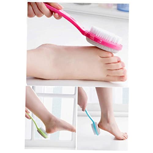 SOESFOUFU Body Foot Brush with Plastic Handle Exfoliating Stone Brush Pumice Massage Tool Random Color