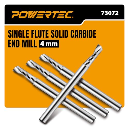 Fraise carbure 4mm pour profilé aluminium et plastique avec gravure CNC Powertec 12mm