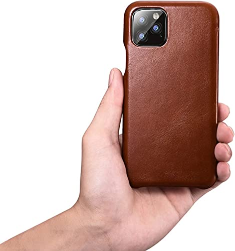 Étui en cuir véritable iPhone 12 / 12 Pro protection chic rouge