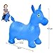 Produktbild JJOnlineStore - Kinder Jungen Mädchen Tier Space Hopper Happy Aufblasbare Soft Horse Fahrt auf Bouncy Soft Play Spielzeug Hüpfen Übung Spiel (Blau)