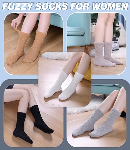 Fuzzy Socks for Women Fluffy Slipper Winter Warm Soft Cozy Microfiber Plush Home Sleeping Socks2