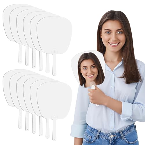 12 Piezas Abanicos para Sublimación, Caras Personalizadas de