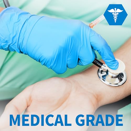 medical blue nitrile disposable exam gloves 45 mil 100 pcs chemical resistant powder-free latex-free food-safe