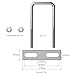 FOCMKEAS 304 Stainless Steel Square U-Bolts 2.75