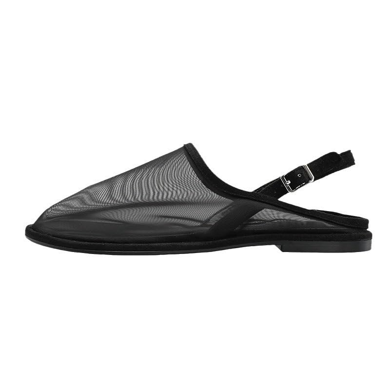 Women's Slingback Mesh Ballet Flats Mesh Mule Flat Tulle Slip On Flats Comfortable Casual Dress Ballerina Shoes