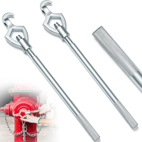 Tandefio 2 Pcs Fire Hydrant Wrench Adjustable 1-1/2 to 3 20 Inch Multifunctional Hydrant Wrench for Tightening Fire Nuts Tightening Water Pipes 3 Position Adjustable Nuts 1-1/2 to 3