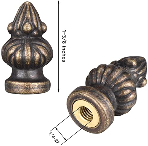 Image of Canomo Antique Brass Lamp Finial Cap Knob Lamp Decoration for Lamp Shade, 1 Pack, 1-3 /8 Inches (Small Size)
